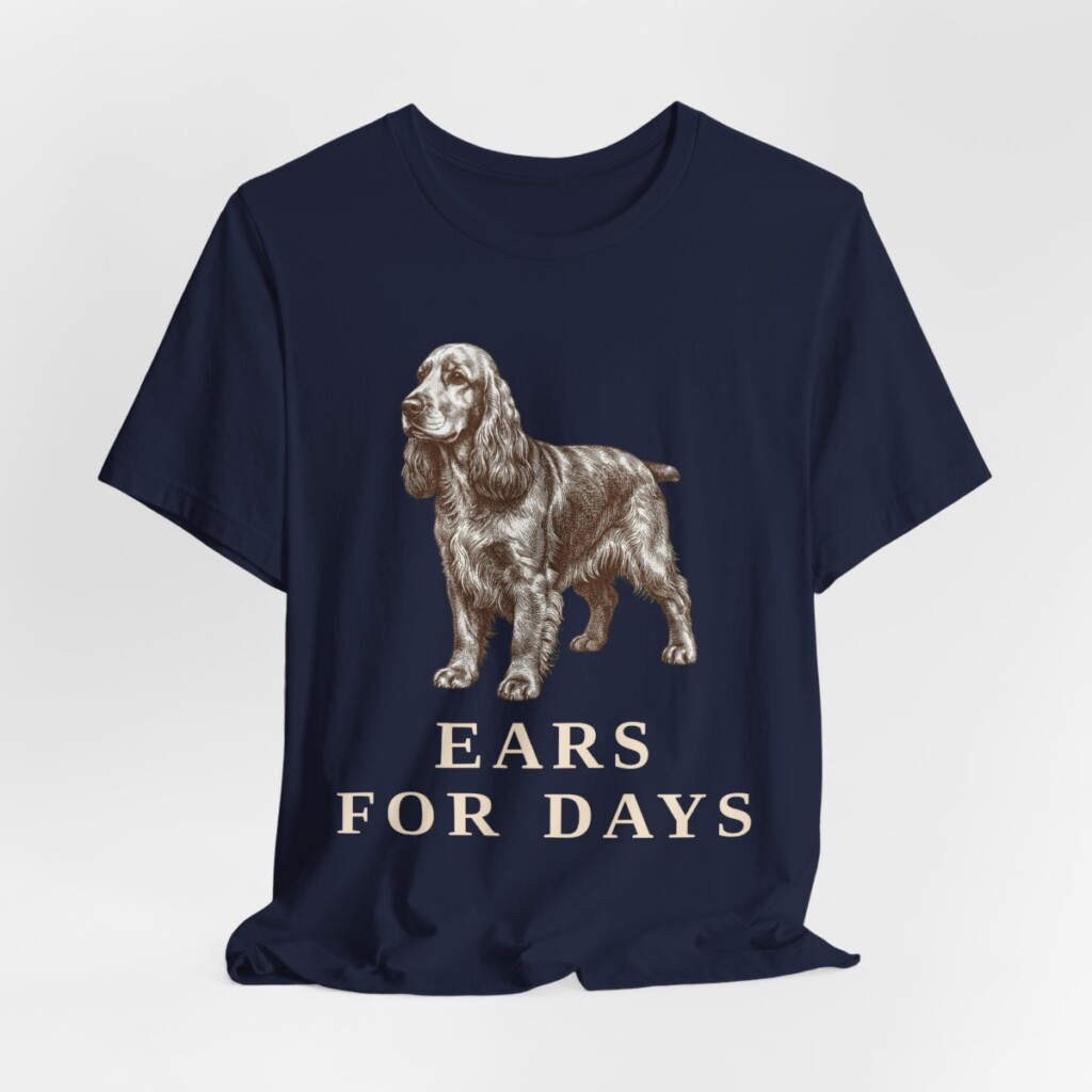 English Cocker Spaniel Humor Shirt, Vintage Dog Sketch Tee, Dog Humor Gift