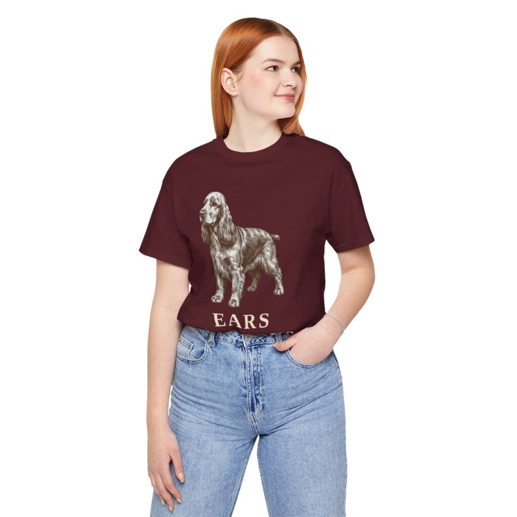 English Cocker Spaniel Humor Shirt, Vintage Dog Sketch Tee, Dog Humor Gift