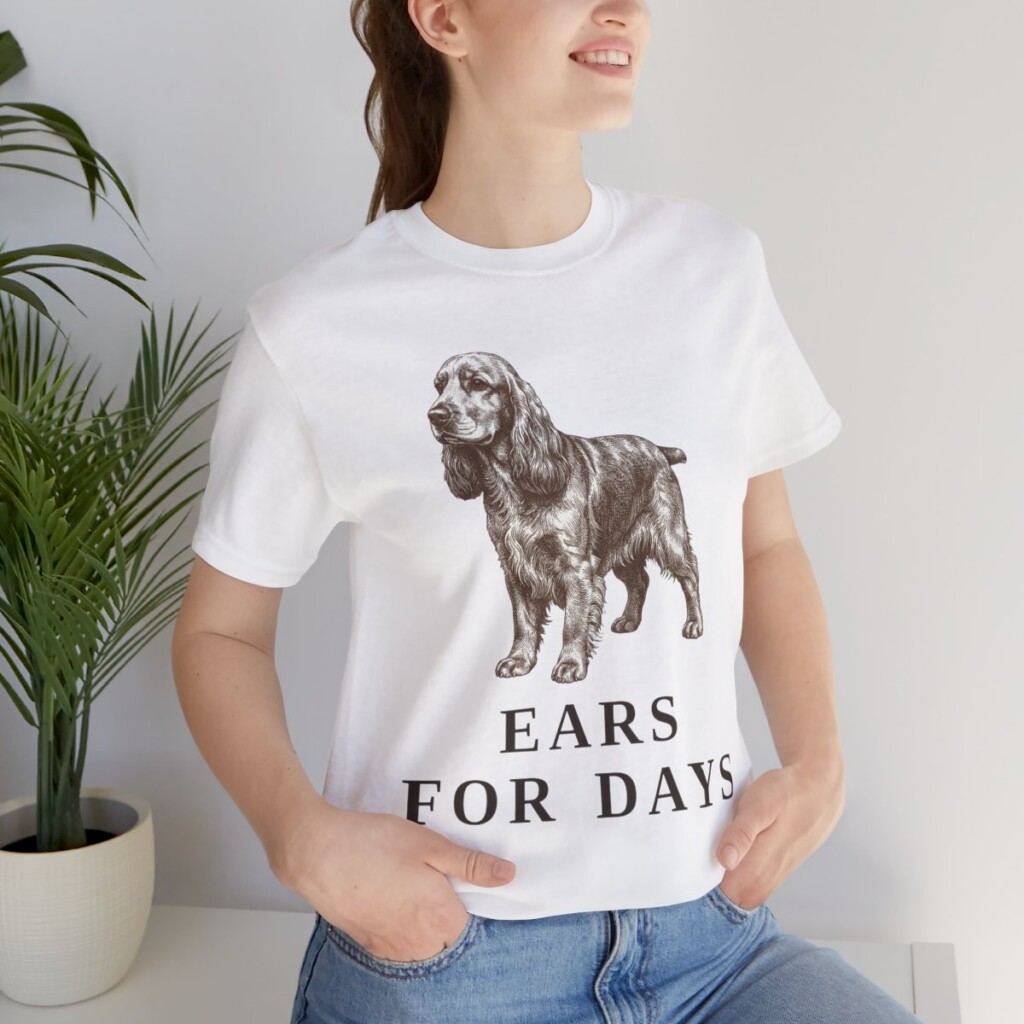 English Cocker Spaniel Humor Shirt, Vintage Dog Sketch Tee, Dog Humor Gift