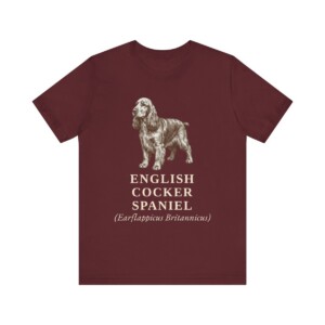 English Cocker Spaniel Latin Shirt, Vintage Dog Sketch Tee, Dog Latin Gift