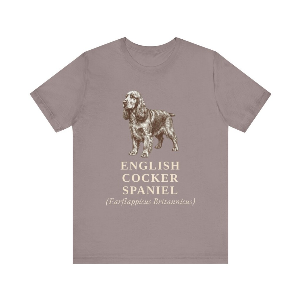 English Cocker Spaniel Latin Shirt, Vintage Dog Sketch Tee, Dog Latin Gift