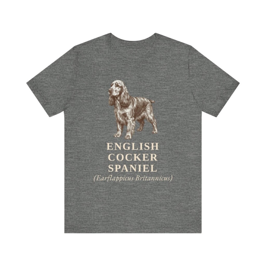 English Cocker Spaniel Latin Shirt, Vintage Dog Sketch Tee, Dog Latin Gift