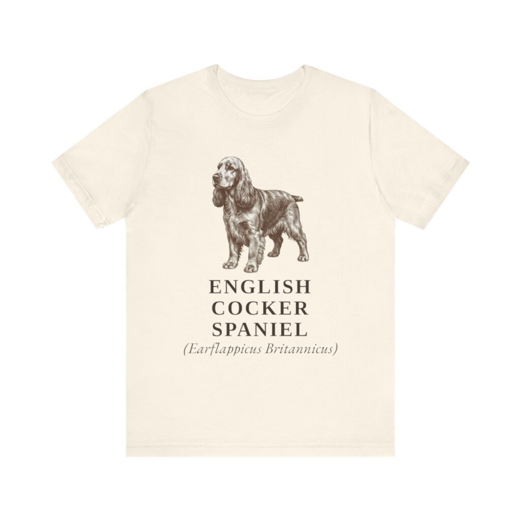 English Cocker Spaniel Latin Shirt, Vintage Dog Sketch Tee, Dog Latin Gift