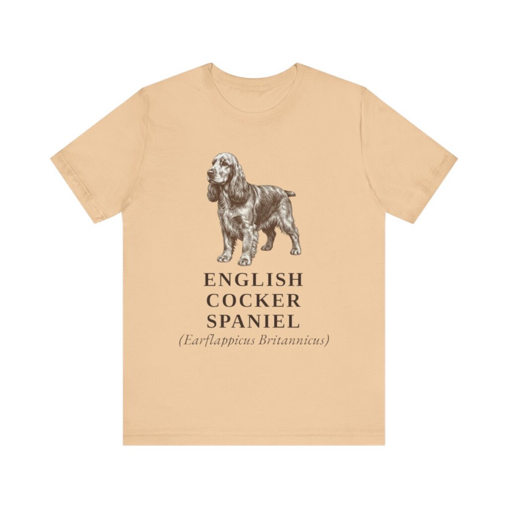 English Cocker Spaniel Latin Shirt, Vintage Dog Sketch Tee, Dog Latin Gift