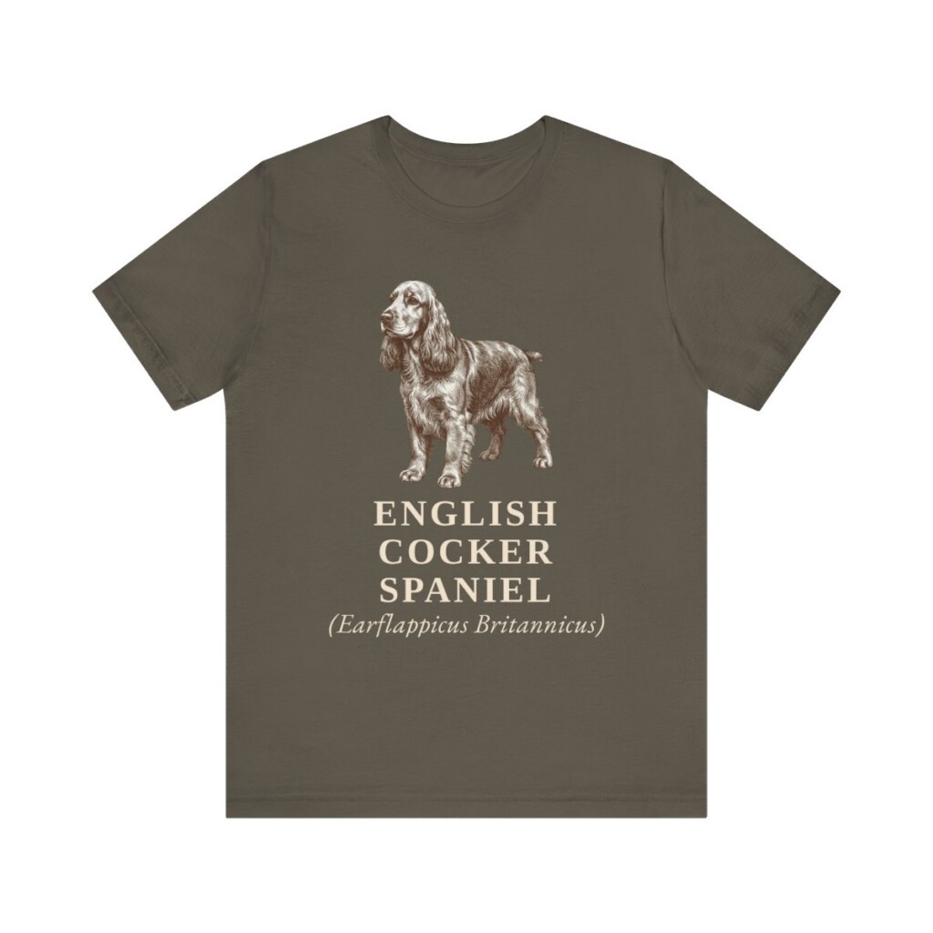 English Cocker Spaniel Latin Shirt, Vintage Dog Sketch Tee, Dog Latin Gift