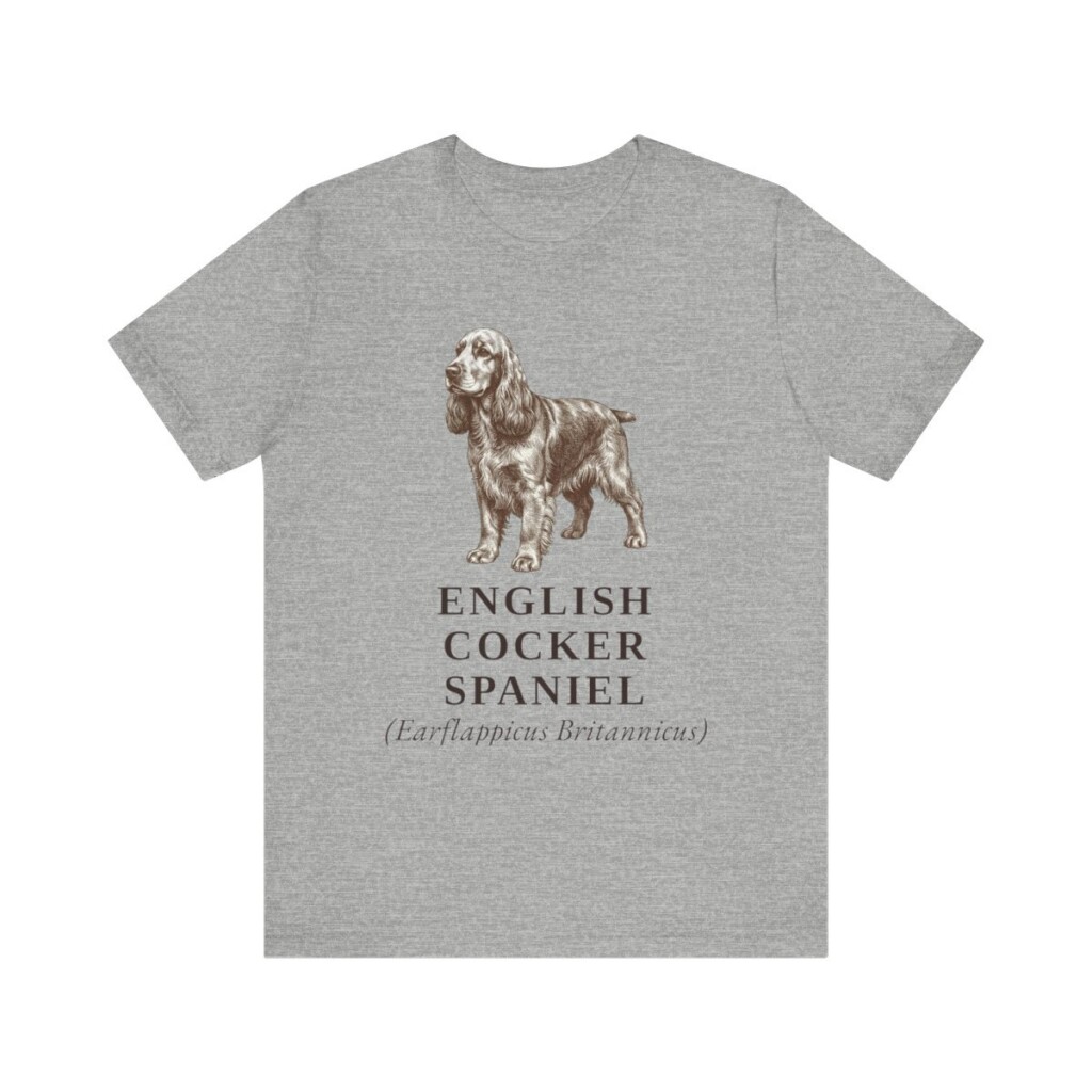 English Cocker Spaniel Latin Shirt, Vintage Dog Sketch Tee, Dog Latin Gift