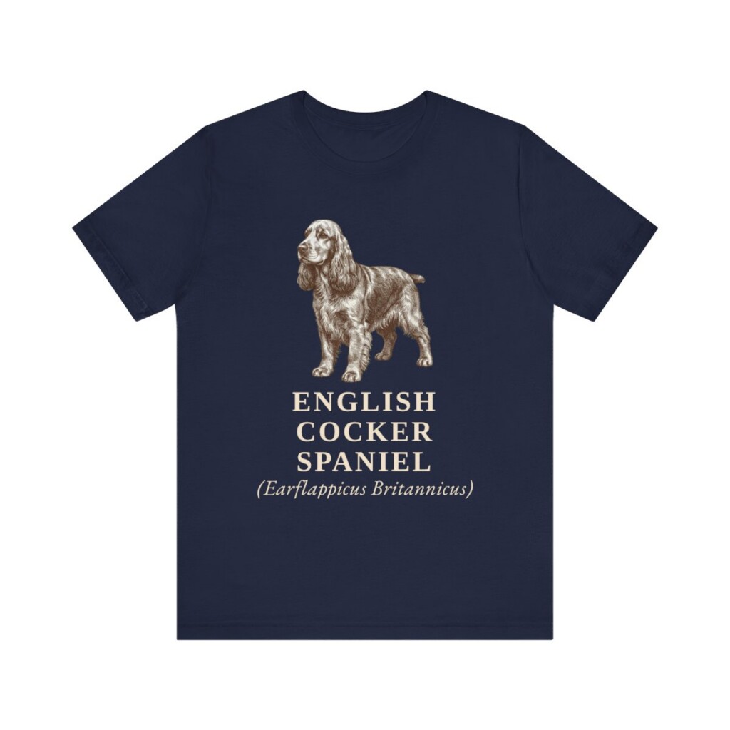 English Cocker Spaniel Latin Shirt, Vintage Dog Sketch Tee, Dog Latin Gift