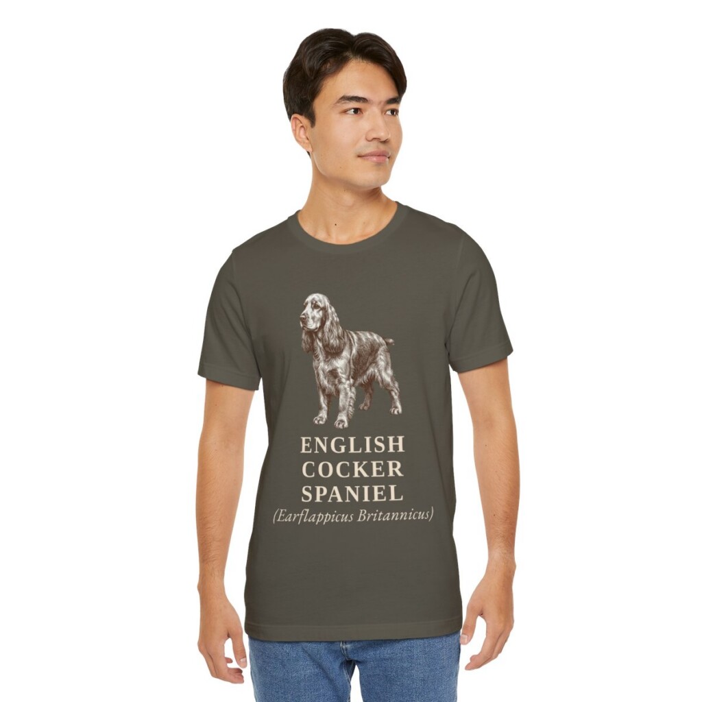 English Cocker Spaniel Latin Shirt, Vintage Dog Sketch Tee, Dog Latin Gift