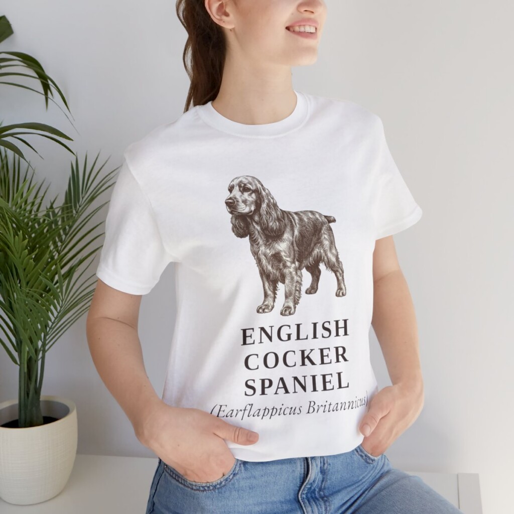 English Cocker Spaniel Latin Shirt, Vintage Dog Sketch Tee, Dog Latin Gift