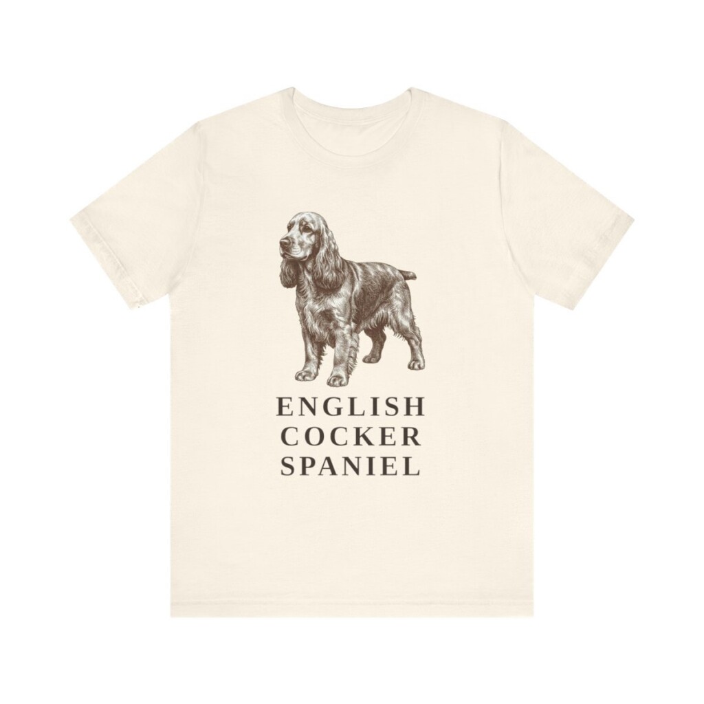 English Cocker Spaniel Lover Shirt, Vintage Dog Sketch Tee, Dog Lover Gift