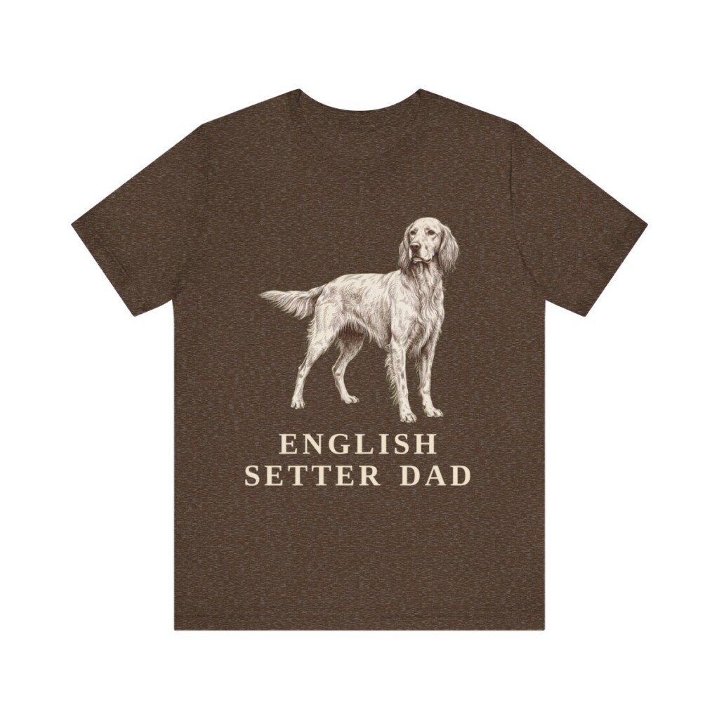 English Setter Dad Shirt, Vintage Dog Sketch Tee, Dog Dad Gift