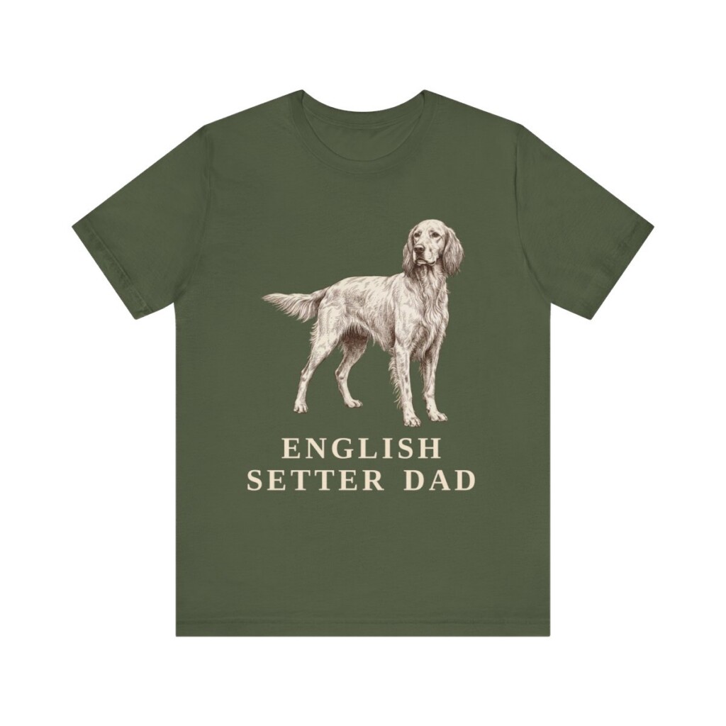 English Setter Dad Shirt, Vintage Dog Sketch Tee, Dog Dad Gift