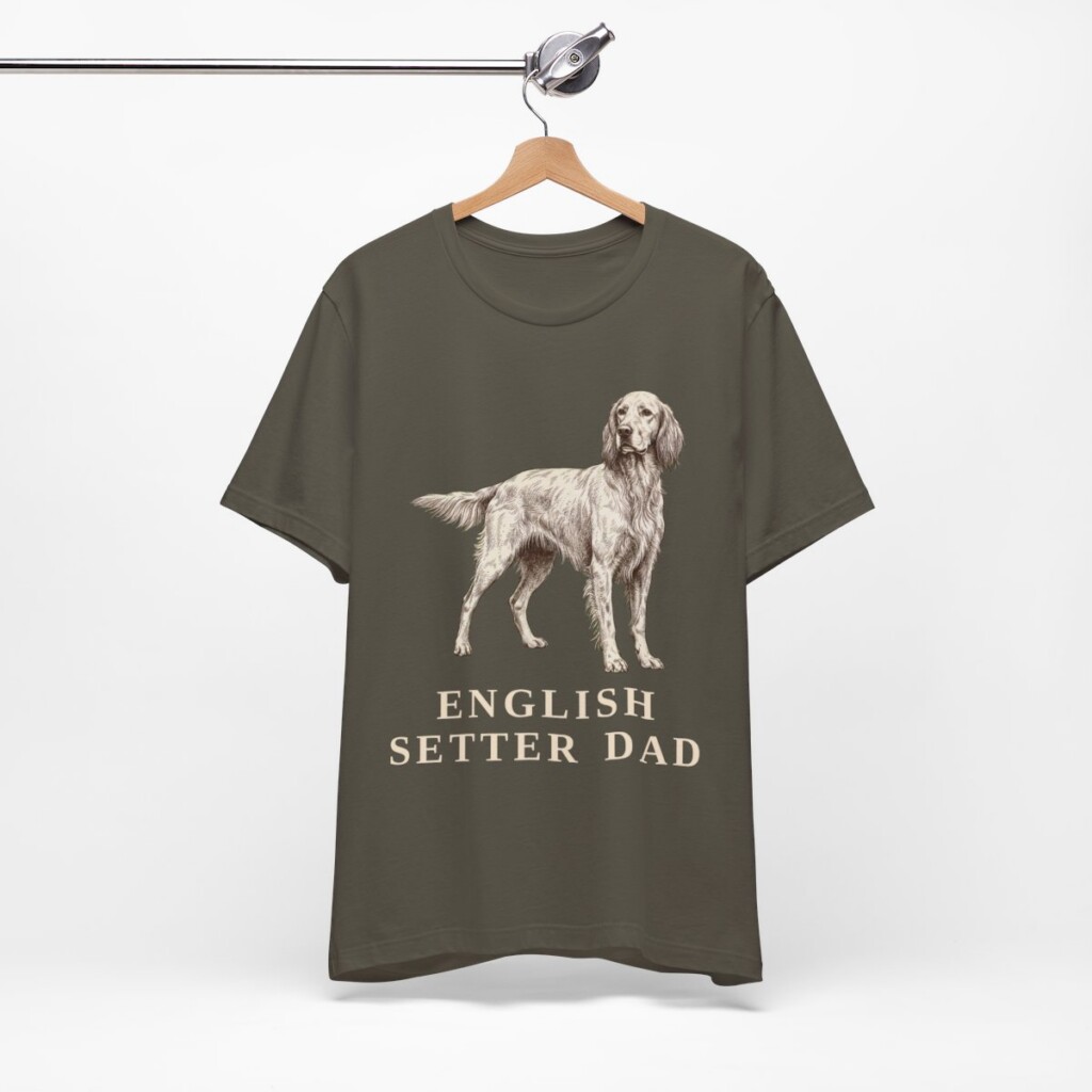 English Setter Dad Shirt, Vintage Dog Sketch Tee, Dog Dad Gift