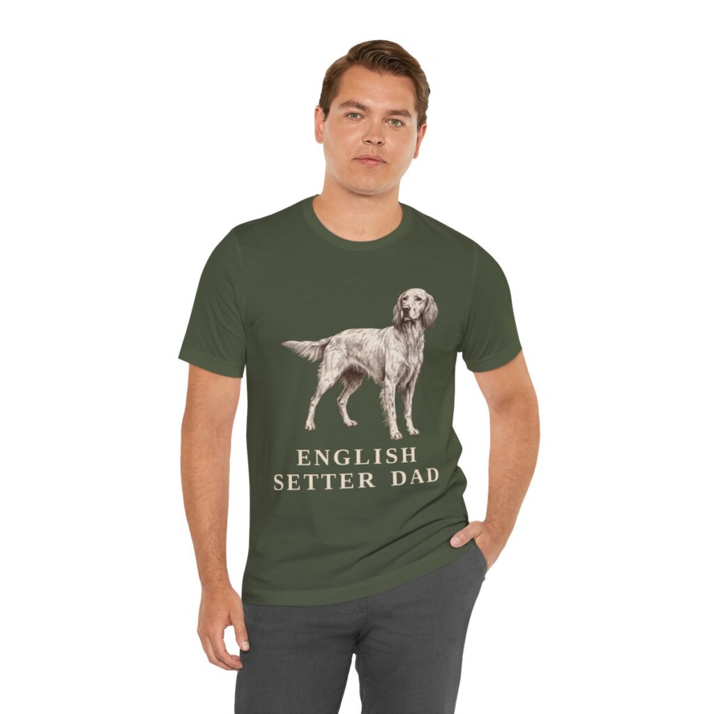 English Setter Dad Shirt, Vintage Dog Sketch Tee, Dog Dad Gift