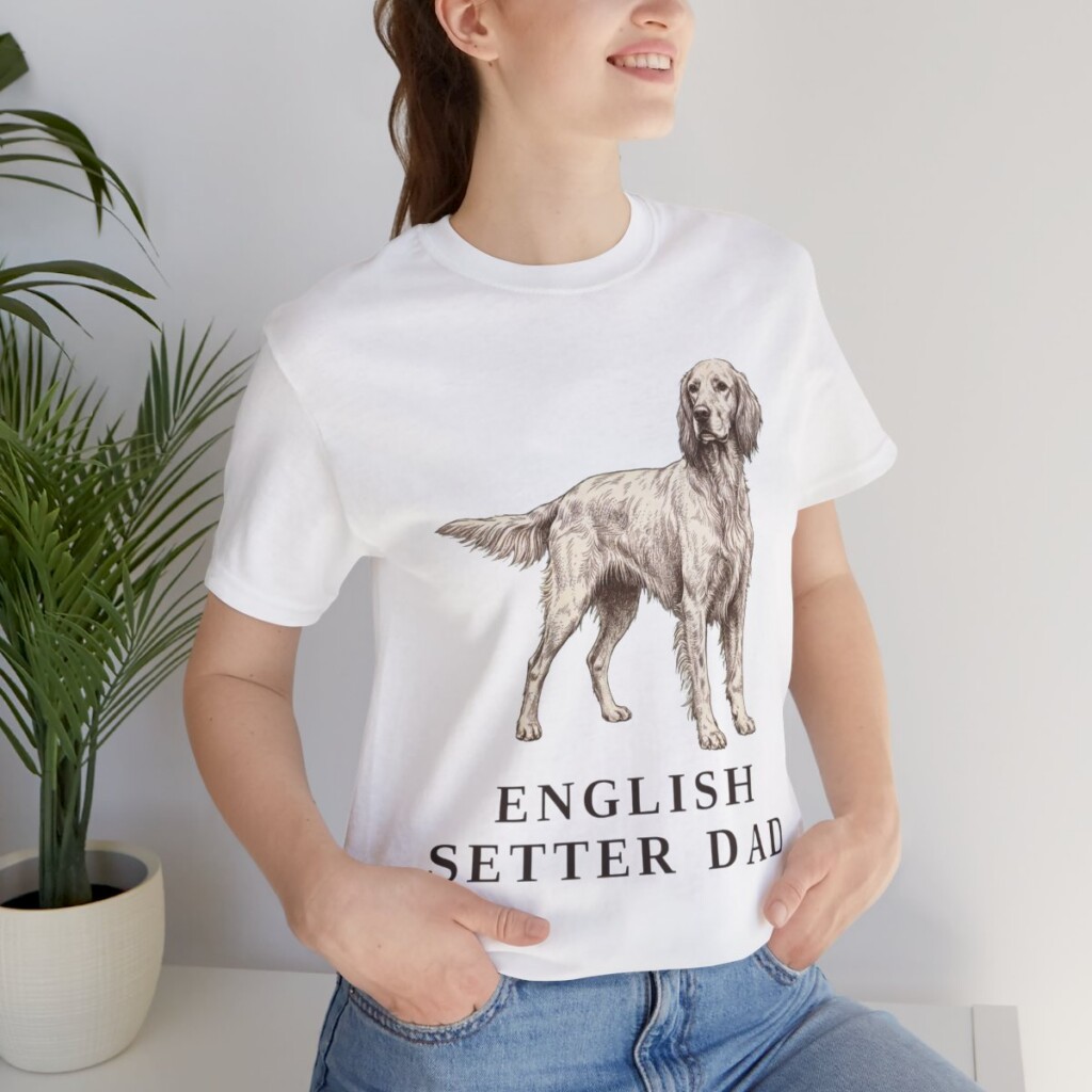 English Setter Dad Shirt, Vintage Dog Sketch Tee, Dog Dad Gift