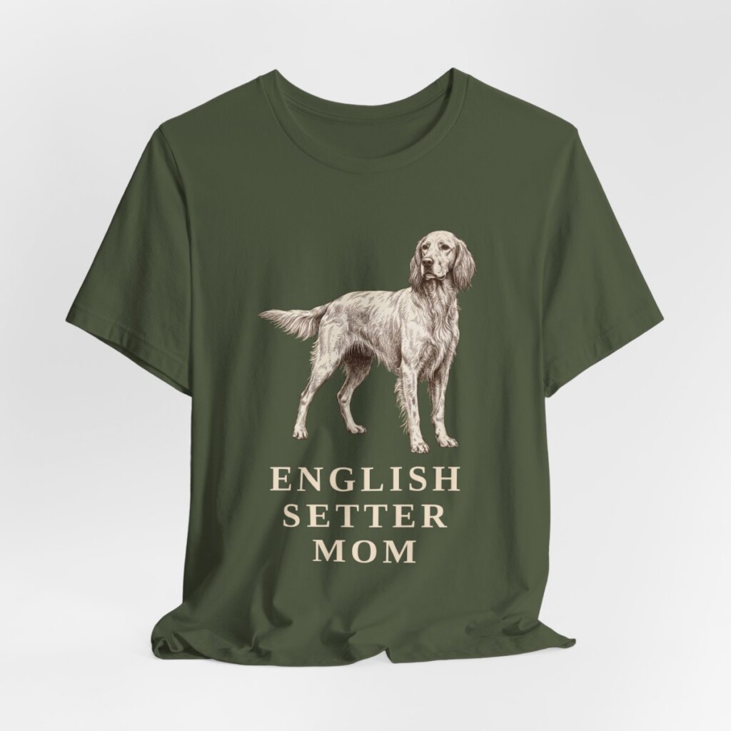 English Setter Mom Shirt, Vintage Dog Sketch Tee, Dog Mom Gift