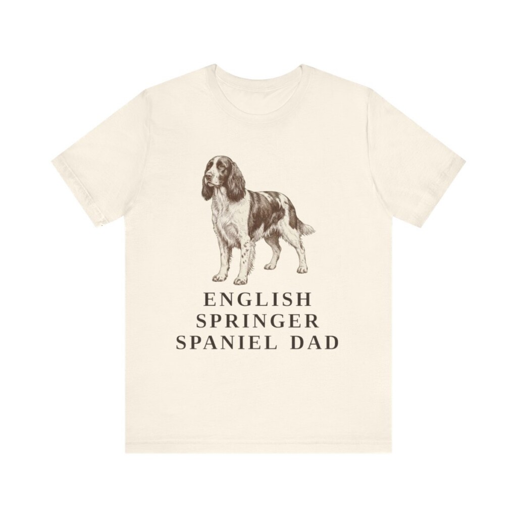 English Springer Spaniel Dad Shirt, Vintage Dog Sketch Tee, Dog Dad Gift