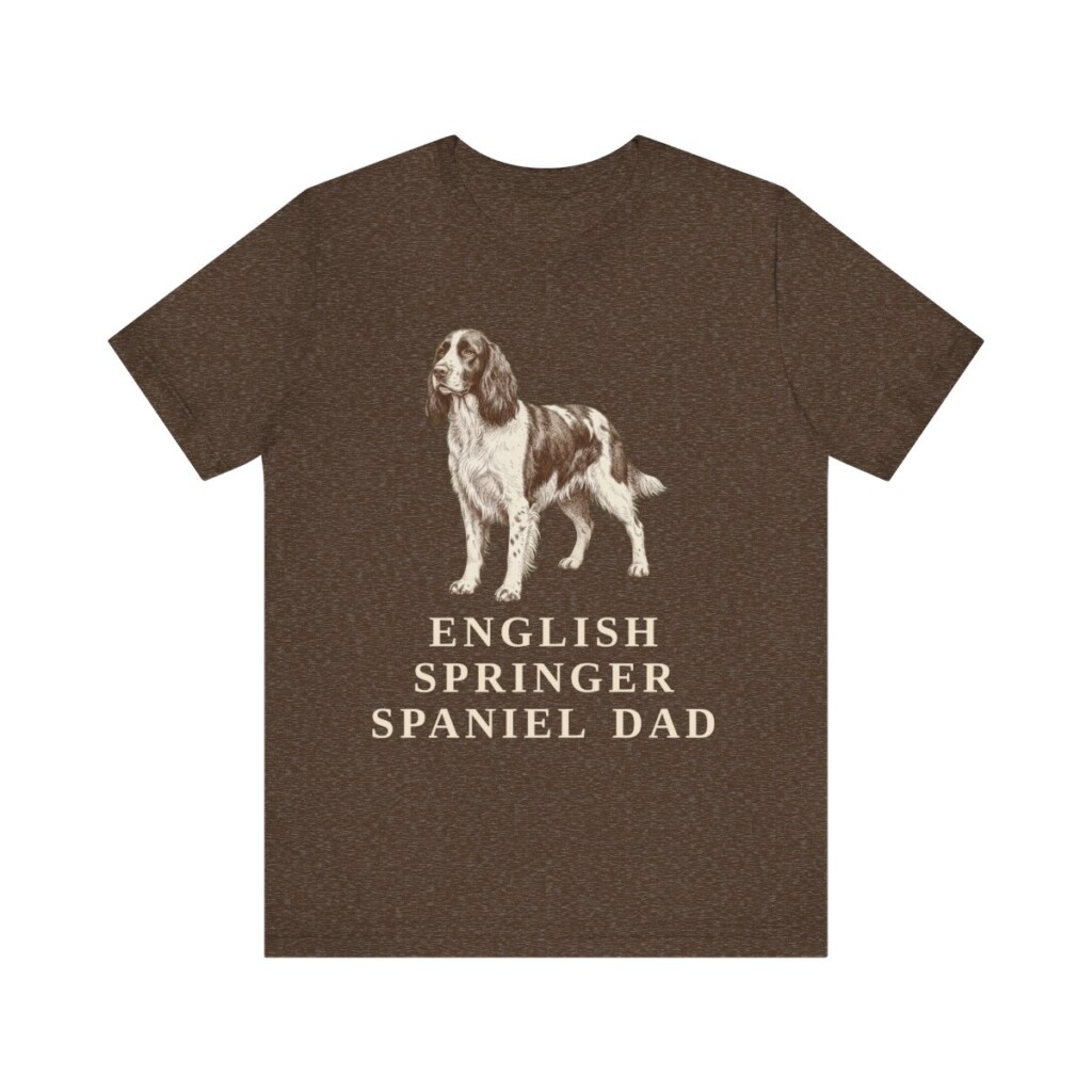 English Springer Spaniel Dad Shirt, Vintage Dog Sketch Tee, Dog Dad Gift