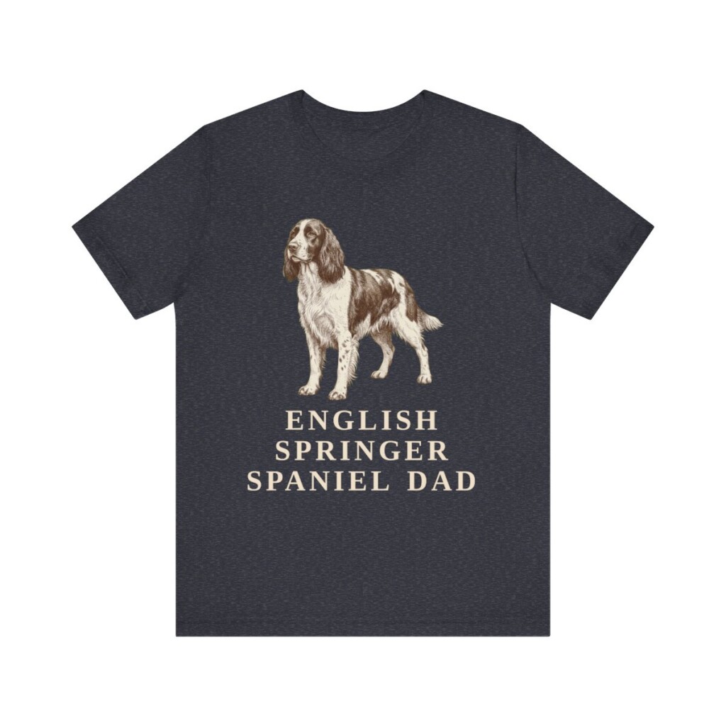 English Springer Spaniel Dad Shirt, Vintage Dog Sketch Tee, Dog Dad Gift