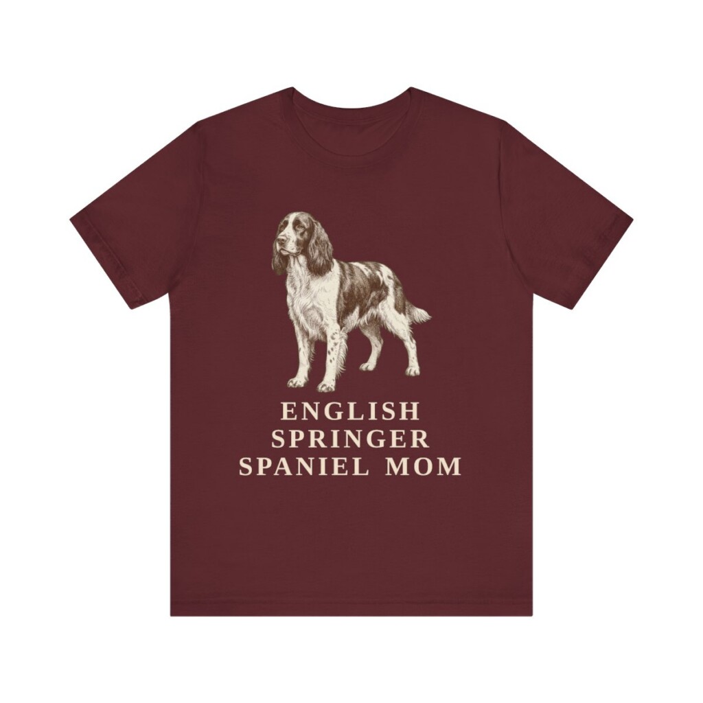 English Springer Spaniel Mom Shirt, Vintage Dog Sketch Tee, Dog Mom Gift