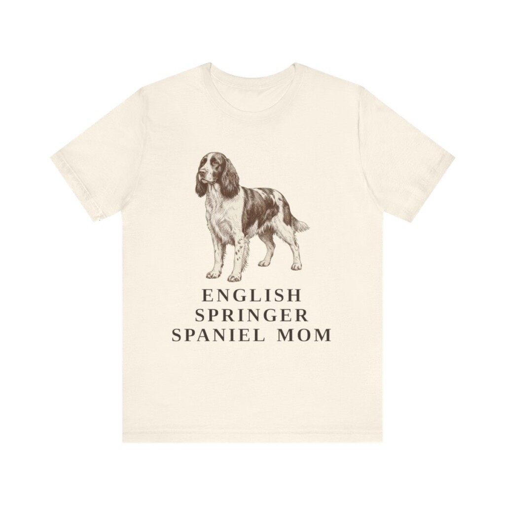 English Springer Spaniel Mom Shirt, Vintage Dog Sketch Tee, Dog Mom Gift