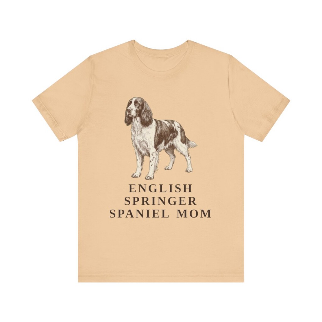 English Springer Spaniel Mom Shirt, Vintage Dog Sketch Tee, Dog Mom Gift