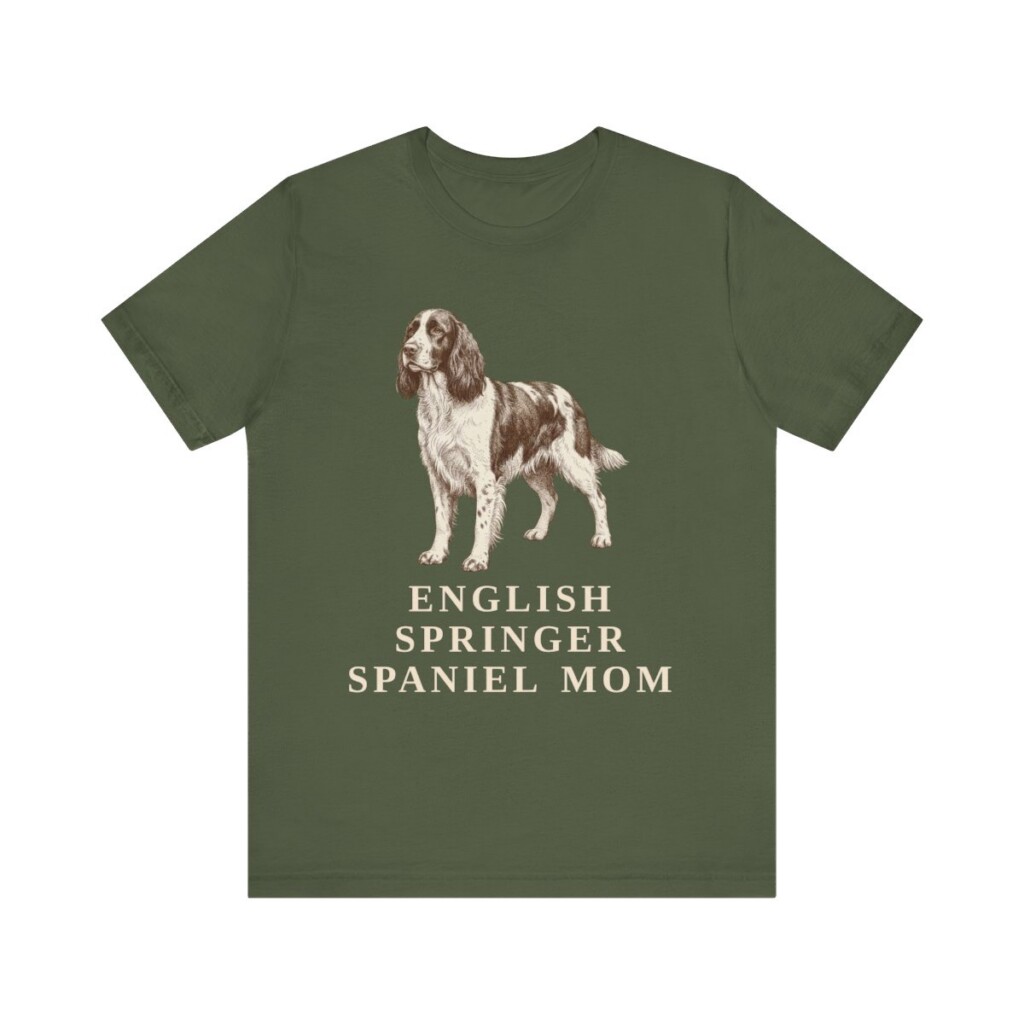 English Springer Spaniel Mom Shirt, Vintage Dog Sketch Tee, Dog Mom Gift