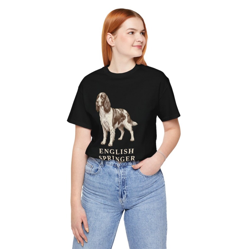 English Springer Spaniel Mom Shirt, Vintage Dog Sketch Tee, Dog Mom Gift