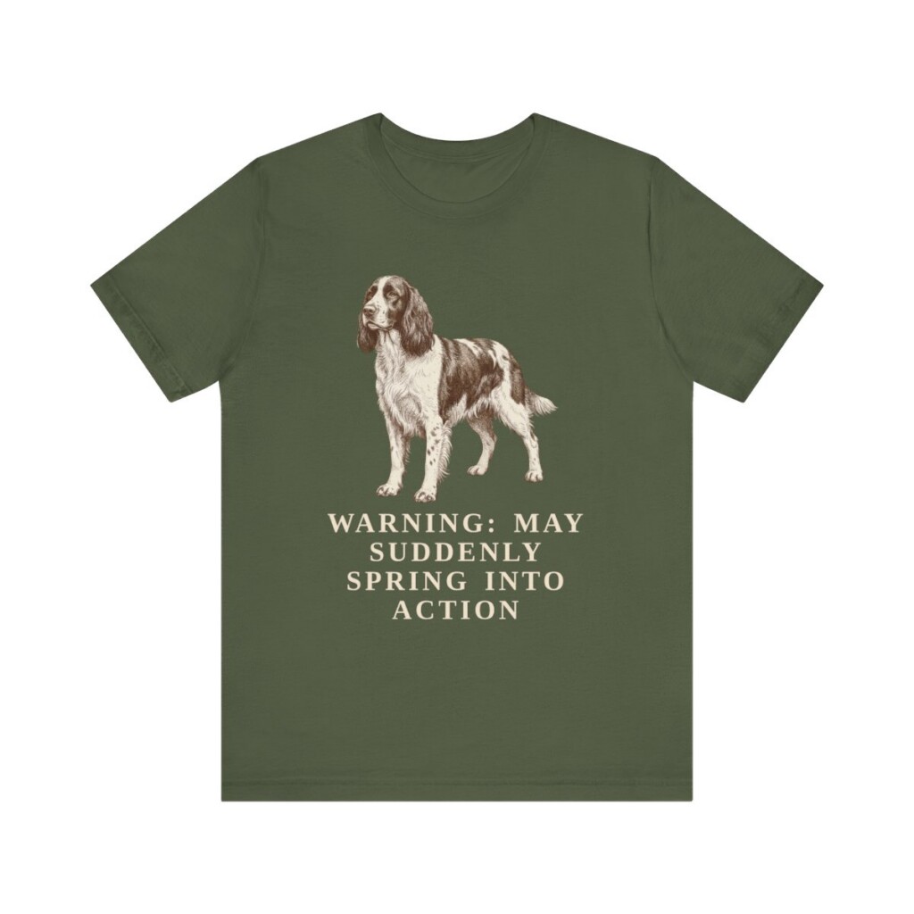 English Springer Spaniel Humor Shirt, Vintage Dog Sketch Tee, Dog Humor Gift