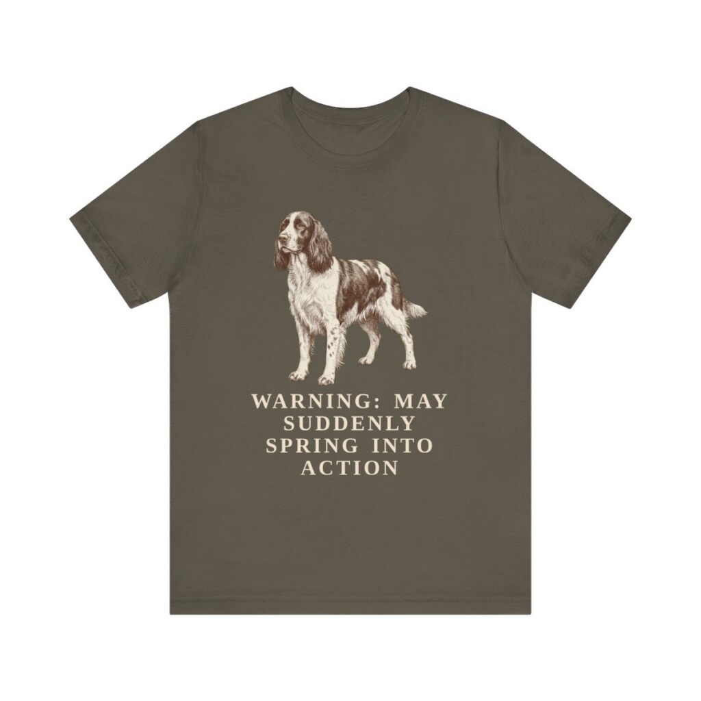 English Springer Spaniel Humor Shirt, Vintage Dog Sketch Tee, Dog Humor Gift