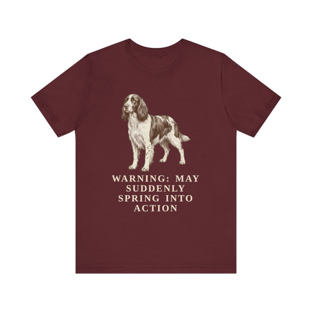 English Springer Spaniel Humor Shirt, Vintage Dog Sketch Tee, Dog Humor Gift