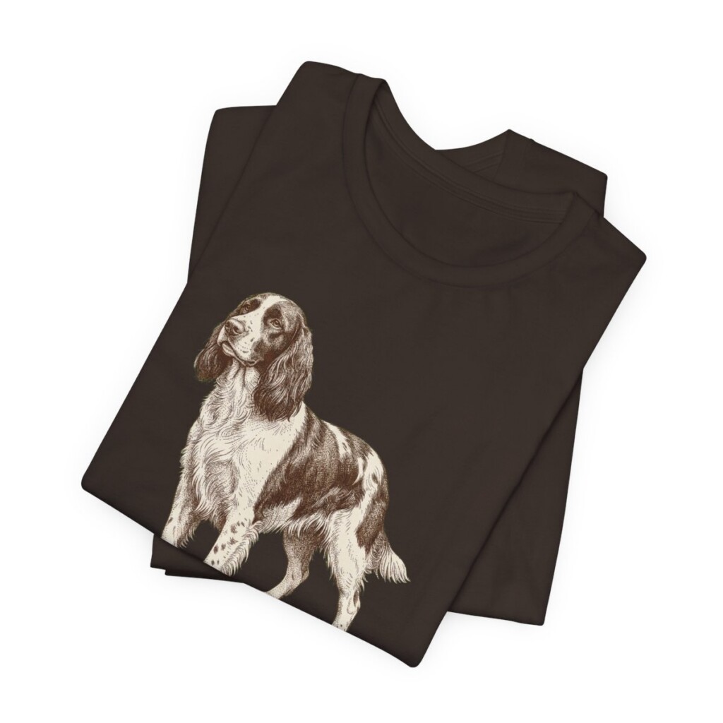English Springer Spaniel Humor Shirt, Vintage Dog Sketch Tee, Dog Humor Gift