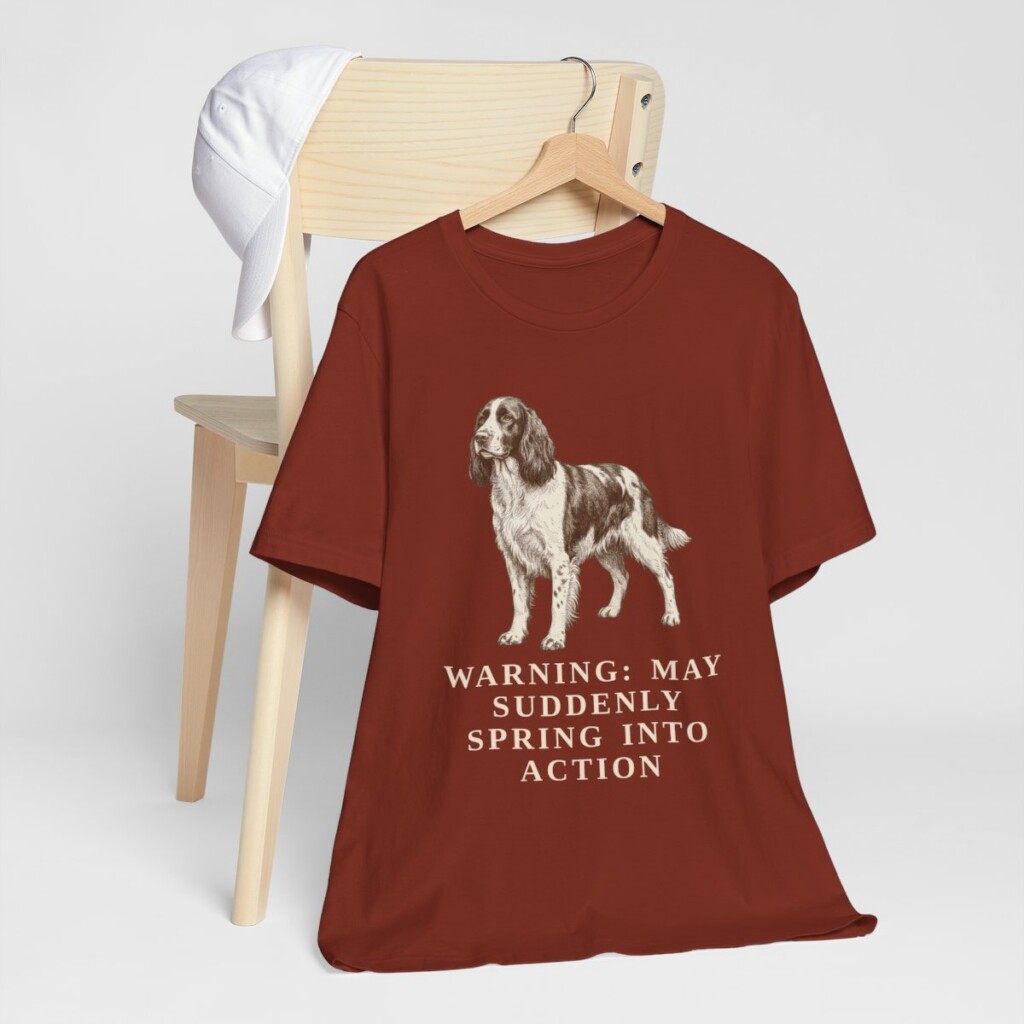 English Springer Spaniel Humor Shirt, Vintage Dog Sketch Tee, Dog Humor Gift