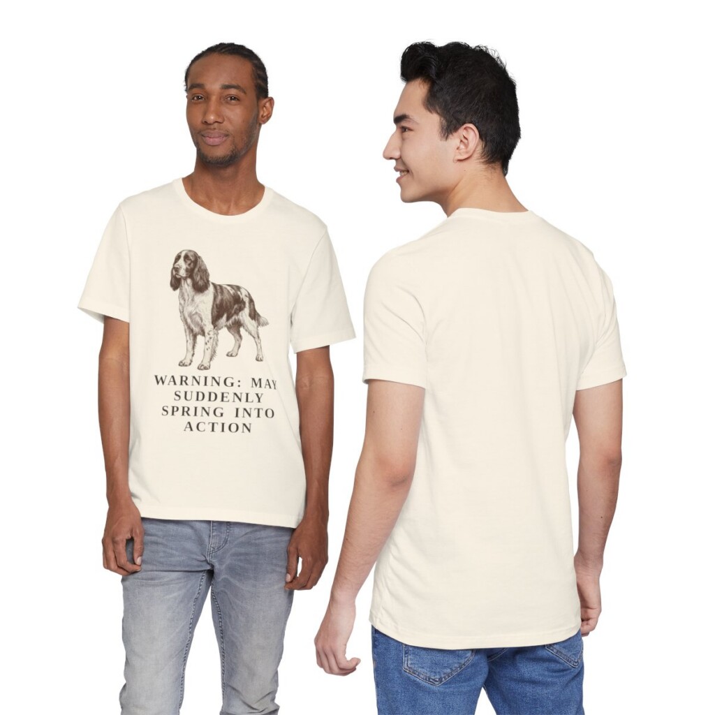 English Springer Spaniel Humor Shirt, Vintage Dog Sketch Tee, Dog Humor Gift
