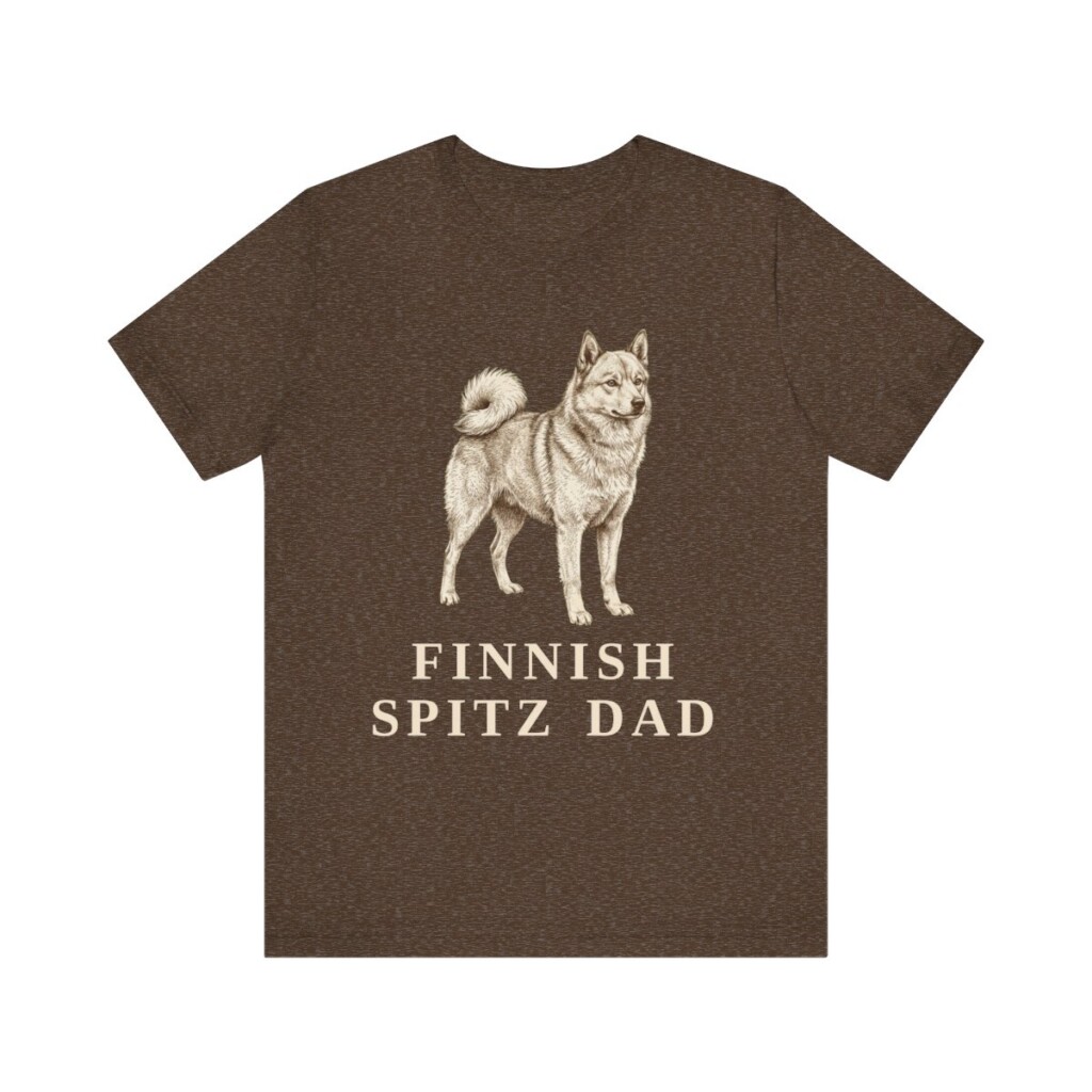 Finnish Spitz Dad Shirt, Vintage Dog Sketch Tee, Dog Dad Gift Finnish Spitz Dad Shirt, Vintage Dog Sketch Tee, Dog Dad Gift