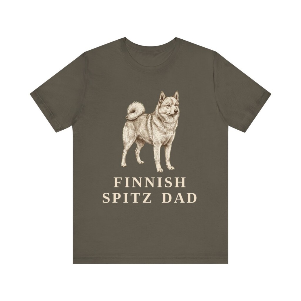 Finnish Spitz Dad Shirt, Vintage Dog Sketch Tee, Dog Dad Gift Finnish Spitz Dad Shirt, Vintage Dog Sketch Tee, Dog Dad Gift