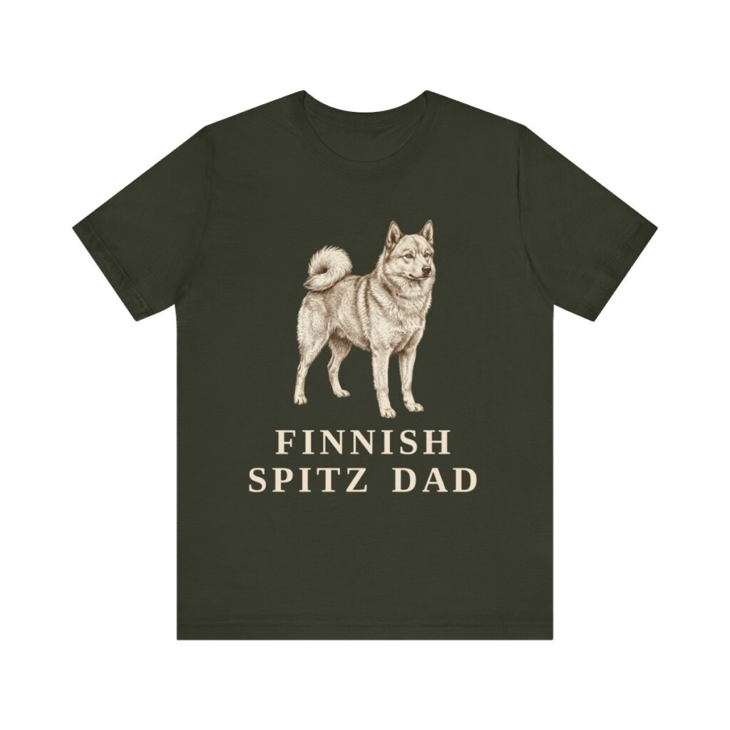 Finnish Spitz Dad Shirt, Vintage Dog Sketch Tee, Dog Dad Gift Finnish Spitz Dad Shirt, Vintage Dog Sketch Tee, Dog Dad Gift