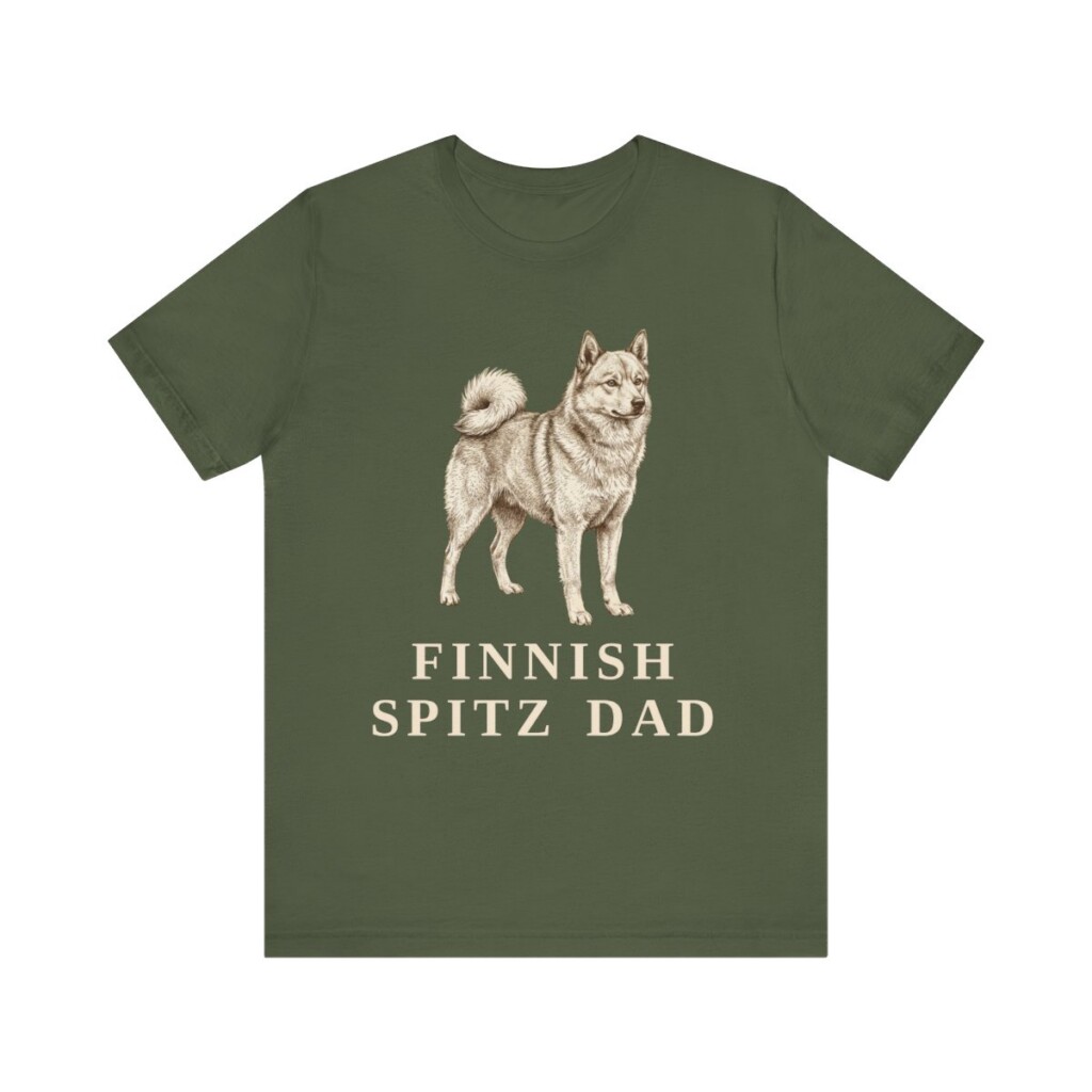 Finnish Spitz Dad Shirt, Vintage Dog Sketch Tee, Dog Dad Gift Finnish Spitz Dad Shirt, Vintage Dog Sketch Tee, Dog Dad Gift