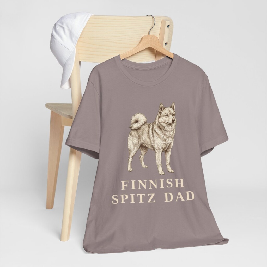 Finnish Spitz Dad Shirt, Vintage Dog Sketch Tee, Dog Dad Gift Finnish Spitz Dad Shirt, Vintage Dog Sketch Tee, Dog Dad Gift