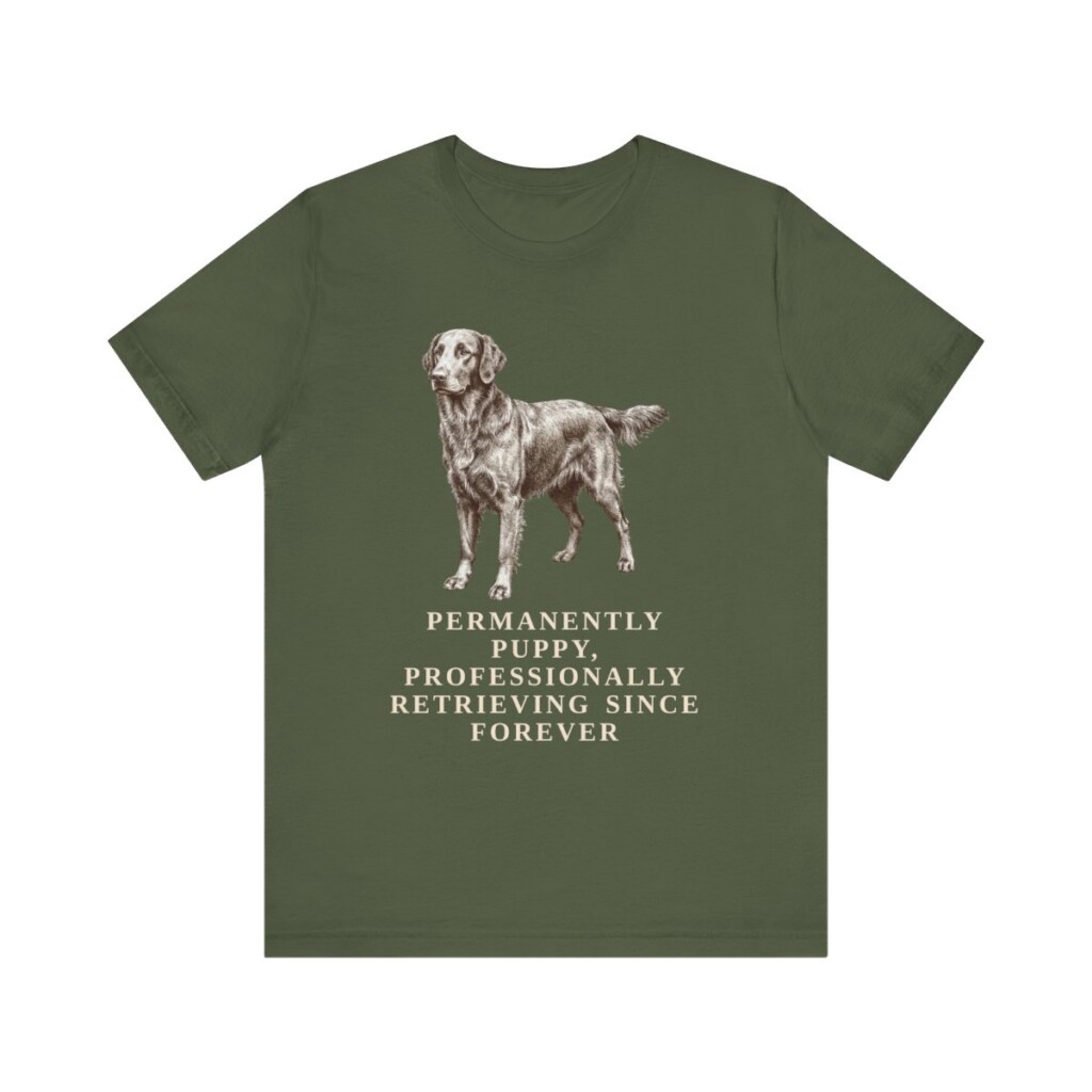 Flat-Coated Retriever Humor Shirt, Vintage Dog Sketch Tee, Dog Humor Gift