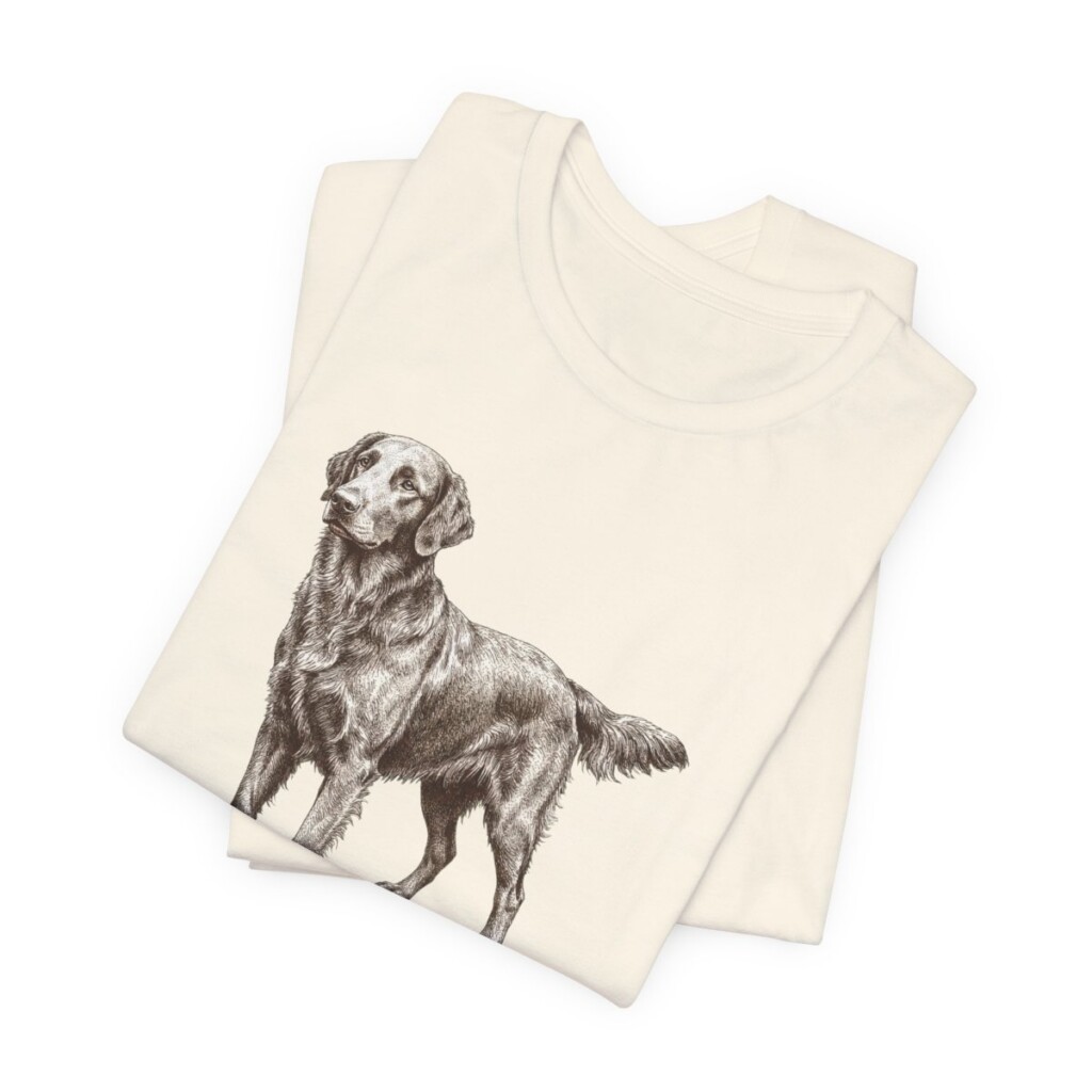 Flat-Coated Retriever Humor Shirt, Vintage Dog Sketch Tee, Dog Humor Gift