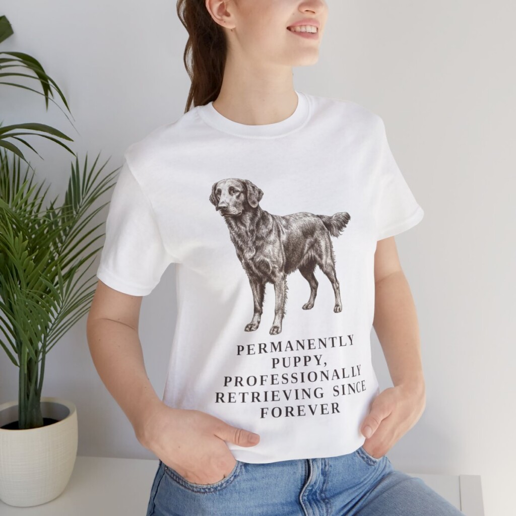 Flat-Coated Retriever Humor Shirt, Vintage Dog Sketch Tee, Dog Humor Gift