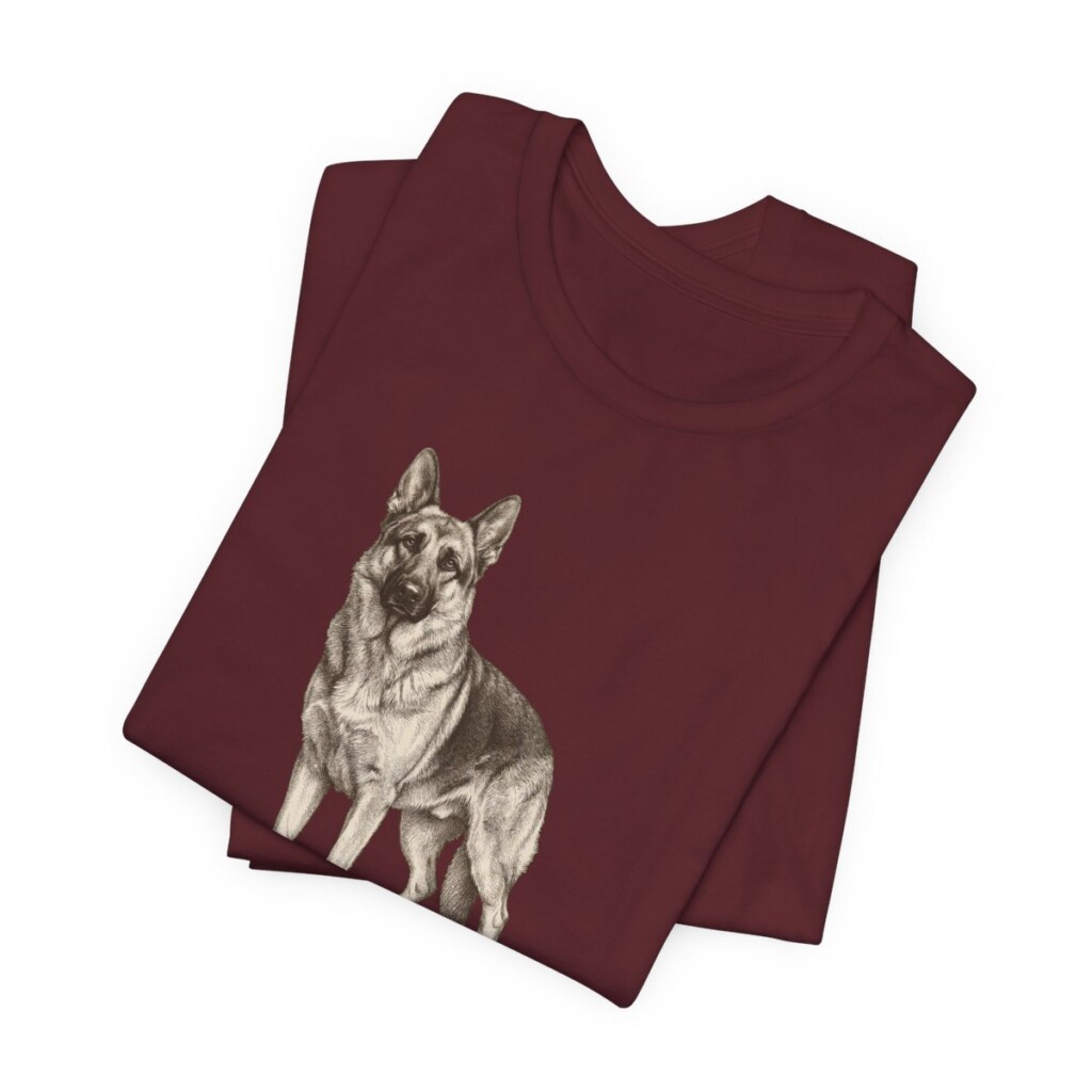 German Shepherd Dad Shirt, Vintage Dog Sketch Tee, Dog Dad Gift