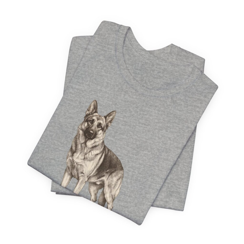 German Shepherd Humor Shirt, Vintage Dog Sketch Tee, Dog Humor Gift
