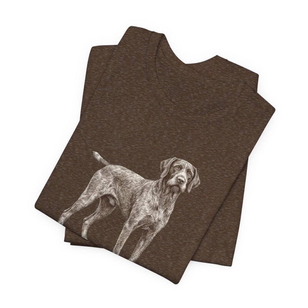 German Wirehaired Pointer Lover Shirt, Vintage Dog Sketch Tee, Dog Lover Gift