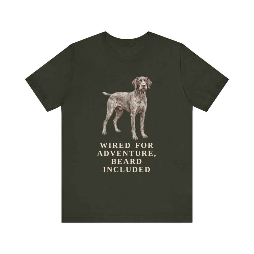 German Wirehaired Pointer Humor Shirt, Vintage Dog Sketch Tee, Dog Humor Gift