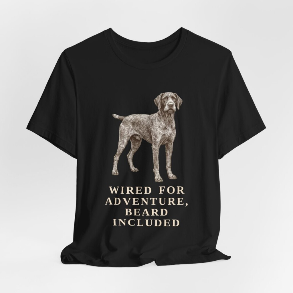 German Wirehaired Pointer Humor Shirt, Vintage Dog Sketch Tee, Dog Humor Gift