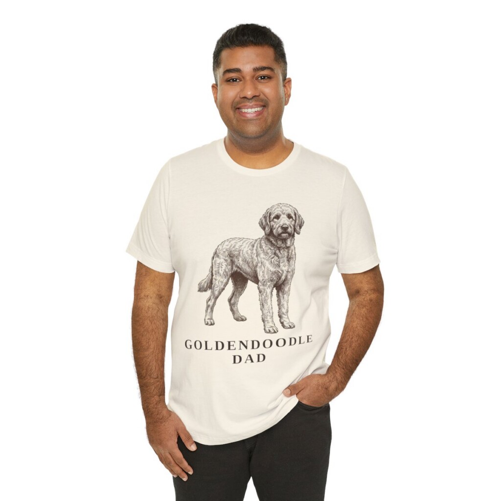 Goldendoodle Dad Shirt, Vintage Dog Sketch Tee, Dog Dad Gift