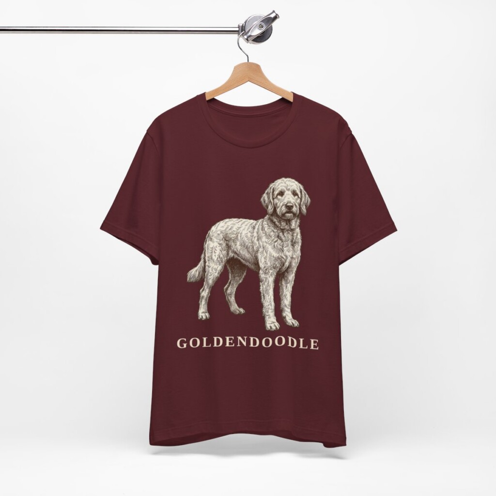 Goldendoodle Lover Shirt, Vintage Dog Sketch Tee, Dog Lover Gift