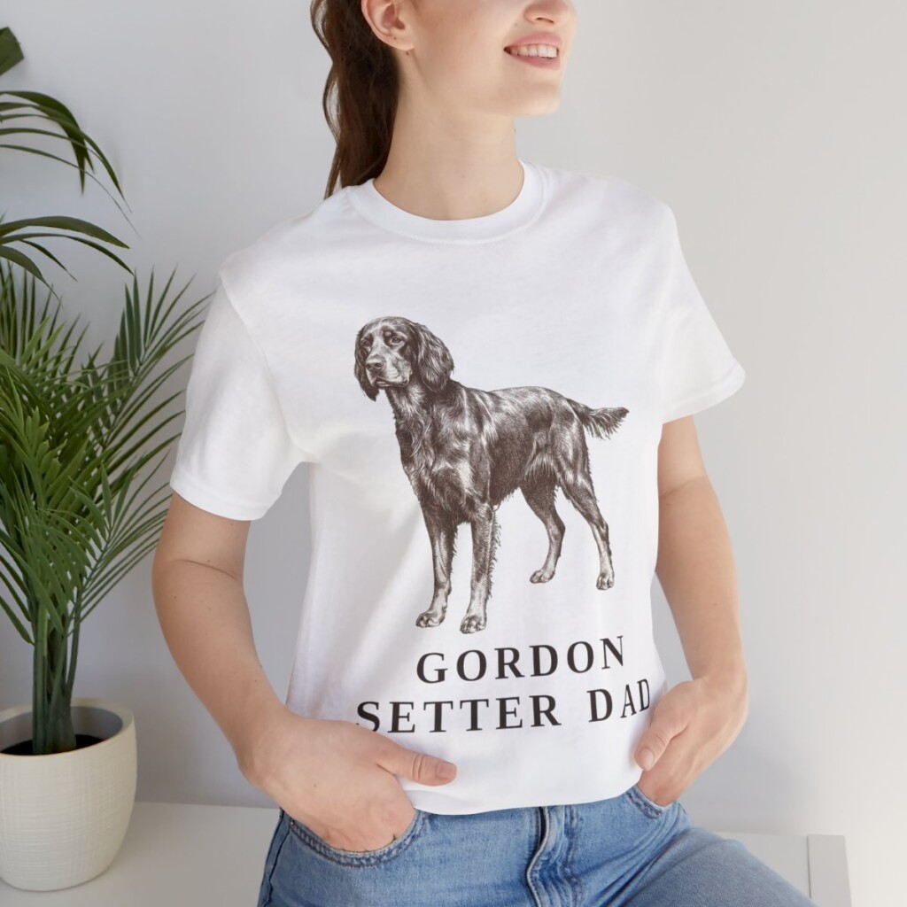 Gordon Setter Dad Shirt, Vintage Dog Sketch Tee, Dog Dad Gift
